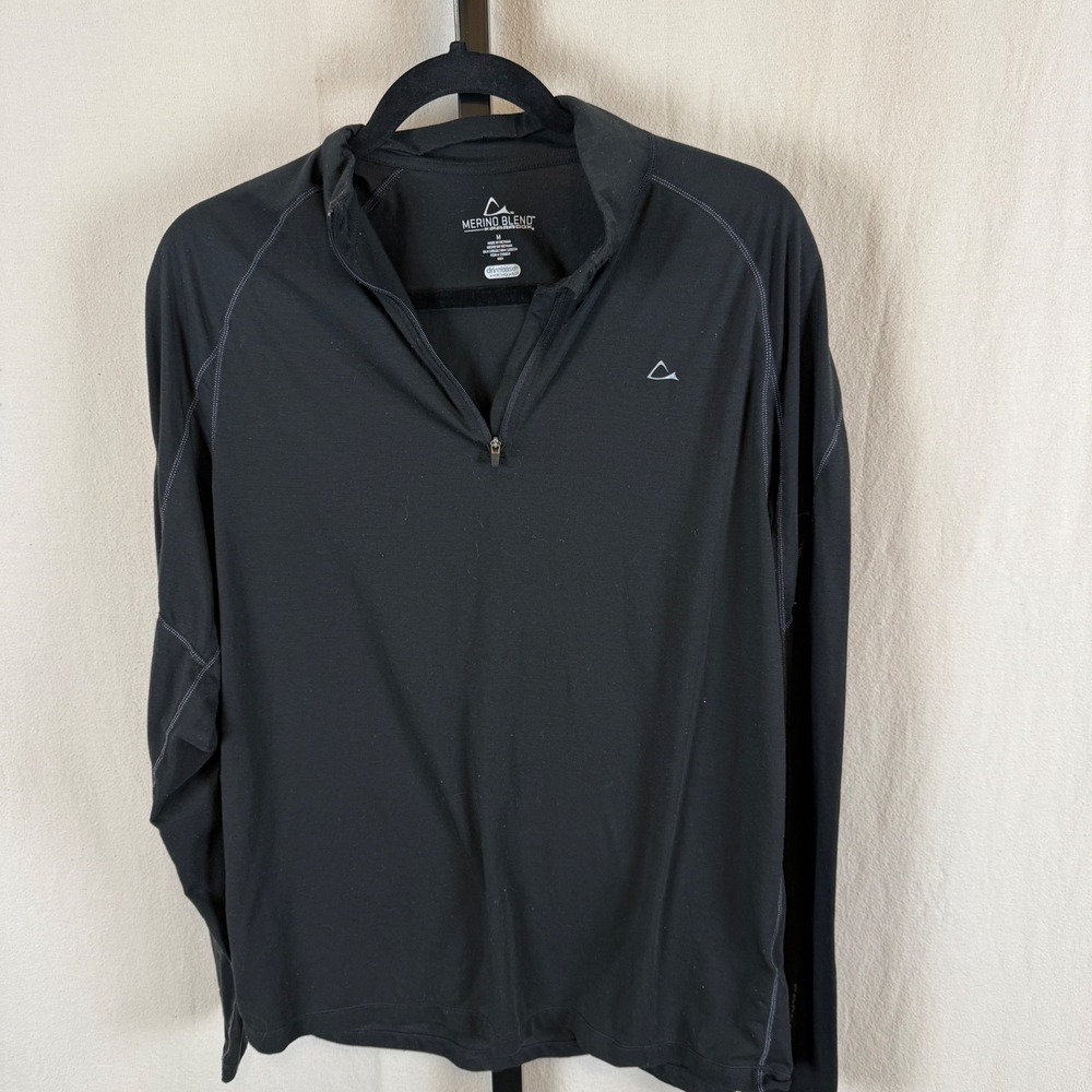 Paradox Merino Blend Quarter Zip Long Sleeve Shirt‎ Black Women's Med Drirelease